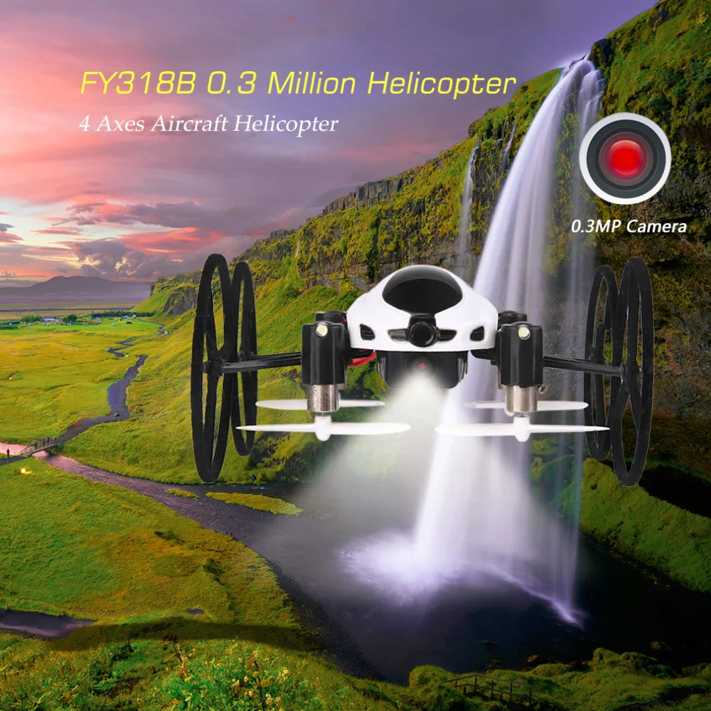 

FY318B 4 Axes 0.3 Million Pixels Quadrocopter Remote Control RC Helicopters Aircraft 50M Control Distance UAV Accessories
