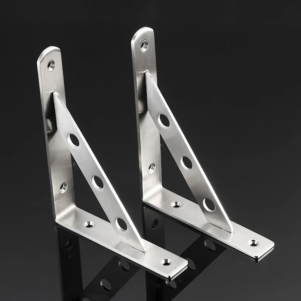 

2 Pcs Stainless Steel Detachable L-Type Bracket Shelf Support Wall Mount Corner Brace Joint JDH99