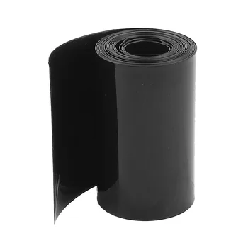 

70mm/44mm PVC Heat Shrink Tubing Wrap Black 2m 6.5ft for 18650 Battery
