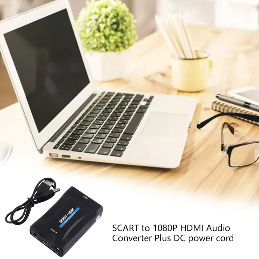 HDMI в Scart AV конвертер адаптер out поддерживает до 1080 P/60 Гц вход (видео + аудио