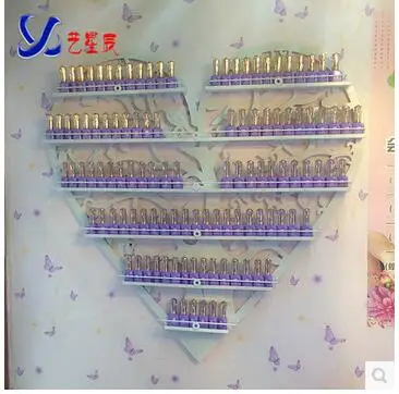 

European type iron art nail polish shelf nail salon cosmetics wall display frame heart