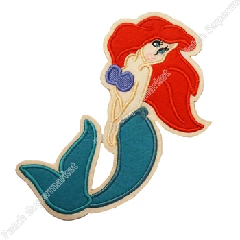 

6" LARGE Mermaid Ariel Princess Film TV MOVIE Lovely Cartoon Girl Dress Classic Embroideried Patch Badge