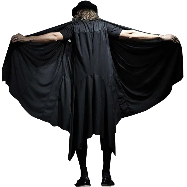 

Summer Men's Sleeveless Coat Punk Style Hooded Vest High Street Loose Cardigan Waistcoat Fashion Casual Male Black Hip Hop Vest