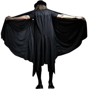 

Summer Men's Sleeveless Coat Punk Style Hooded Vest High Street Loose Cardigan Waistcoat Fashion Casual Male Black Hip Hop Vest