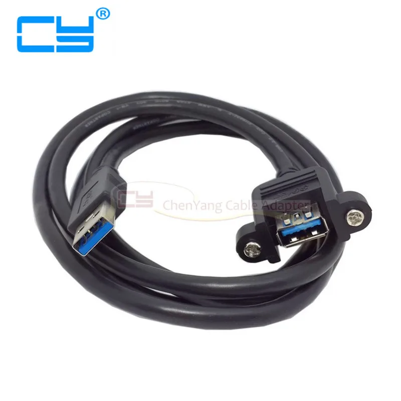 USB 3.0 A Type Male to Female Extension Cable with Panel Mount screws