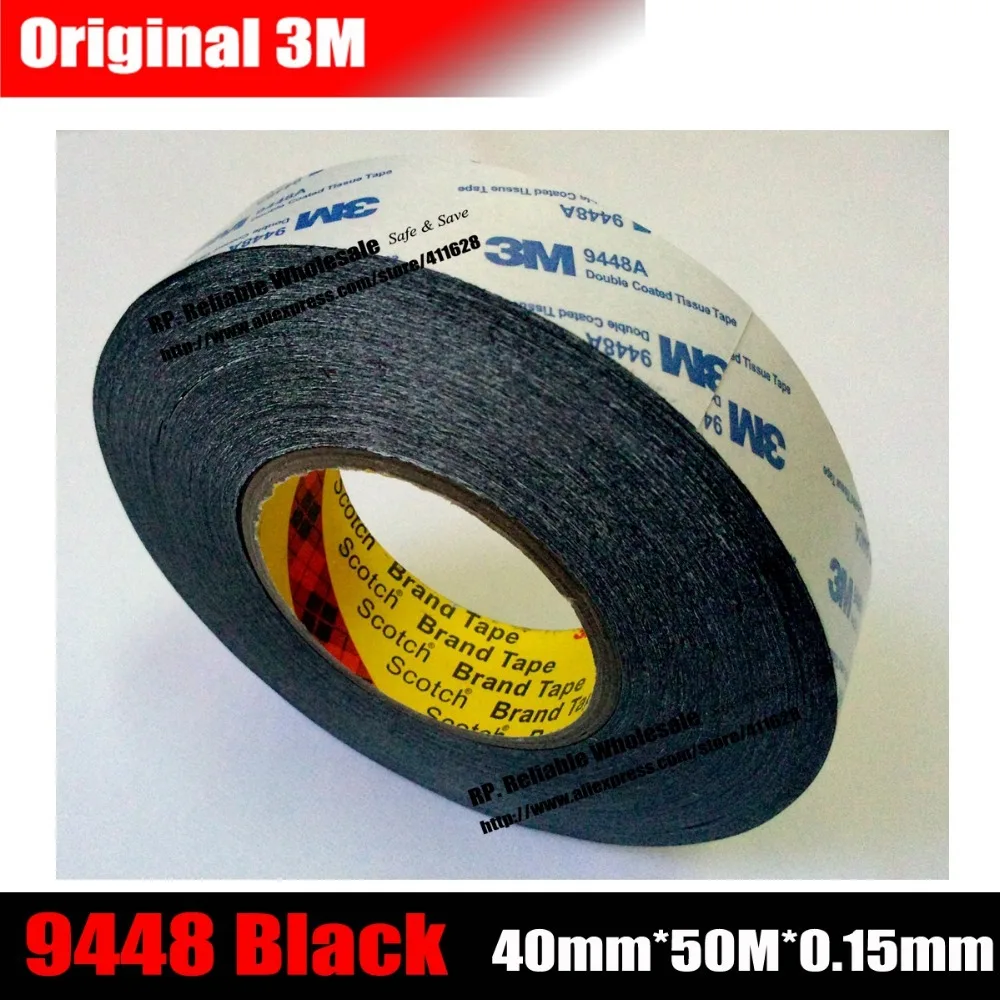 40mm-50-meters-3m-acrylic-double-sided-adhesive-tape-for-led-lcd-touch-screen-display-pannel-housing-case-repair-black