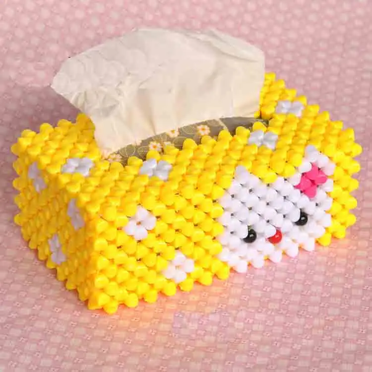 Творческий ручной бисером DIY Ювелирные изделия отделка из ткани бумажное полотенце коробка - Цвет: Цвет: желтый