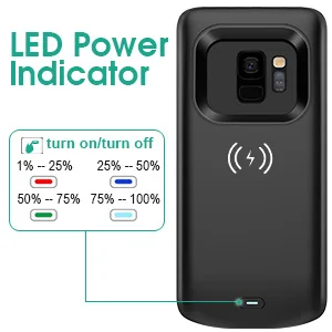 Чехол для аккумулятора Samsung Galaxy S9 Plus 5200 мАч Беспроводная зарядка Qi расширенный