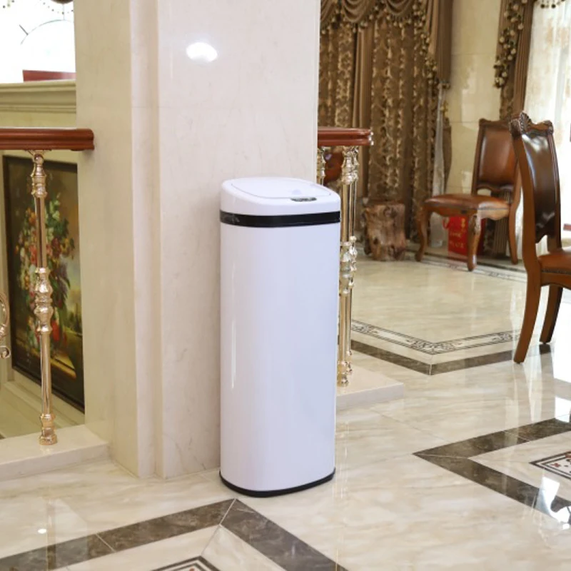 

50L 401stainless steel square smart hand sensing trash cans home living room kitchen European hotel villa Japan office kitchen