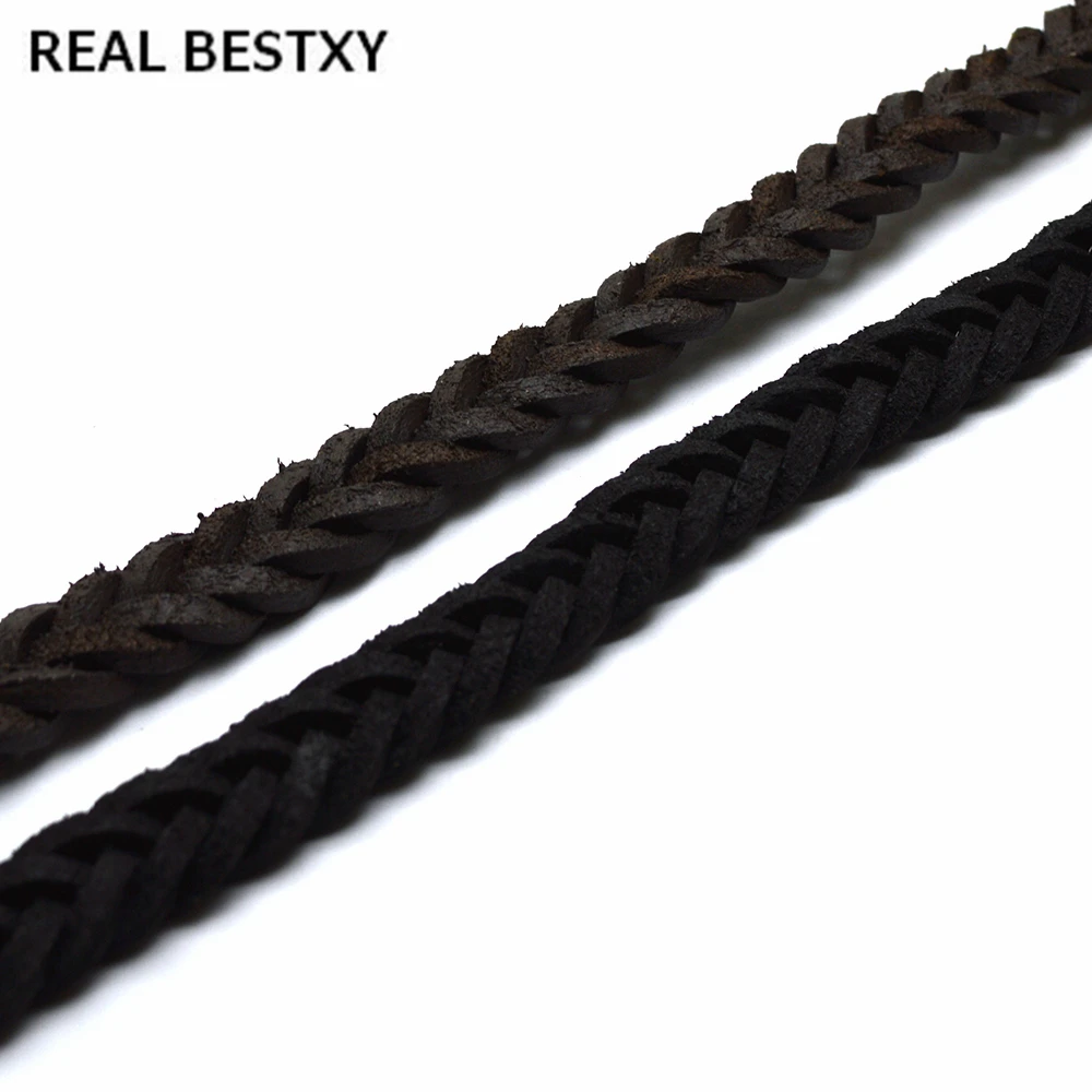 Настоящее BESTXY 1 ярд/Лот 12*6 мм плоский подлинный шнурок из коровьей кожи браслет
