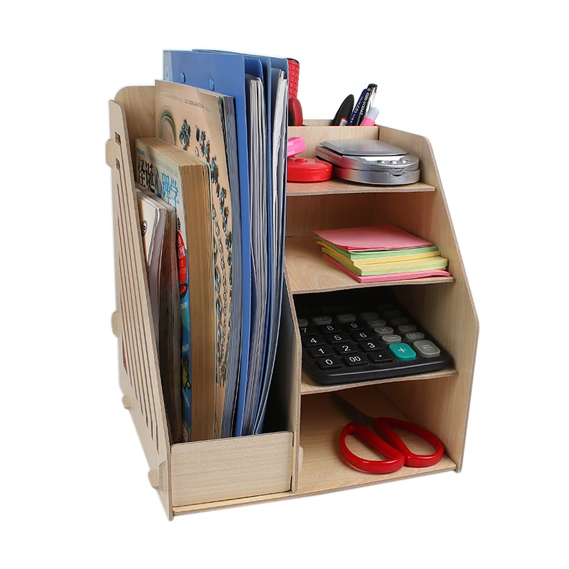 Coloffice Creative1PC, розовые деревянные подставки для книг, Многофункциональная офисная настольная коробка для хранения, стойка для хранения данных, школьные офисные органайзеры, принадлежности
