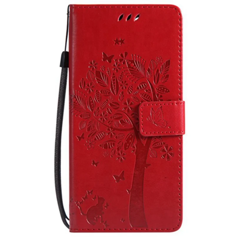 Кожаный чехол-книжка для huawei P smart enjoy 7S honor 9 lite honor 7lite GT3 5C рельефный чехол-кошелек с подставкой Чехол для телефона - Цвет: Красный