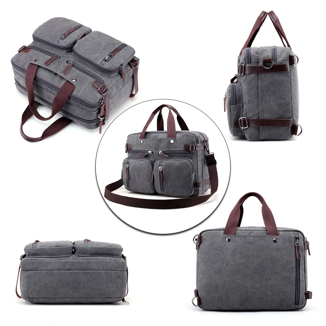 Laptop Backpack Male Female Shoulder Bag 14 Inch Stylish Notebook Bag Black Gray Khaki Coffee Business Shoulder Diagonal