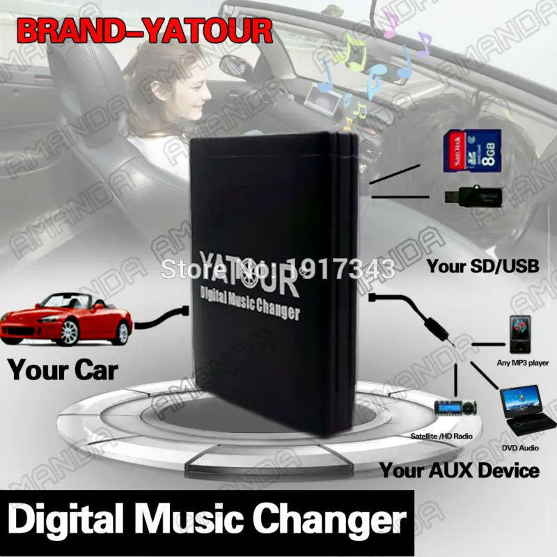 Yatour автомобильный адаптер mp3 aux sd usb музыка cd-чейнджер 12pin разъем для volkswagen vw passat