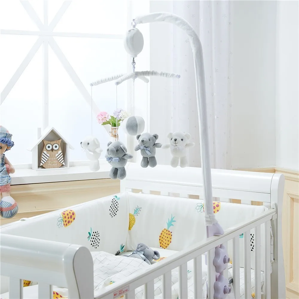 Baby Crib Holder Rattles Baby Toys 0 12 Months Clockwork Music Box Bed Bell Toy Bear 2