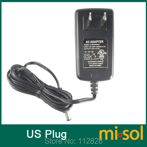 

US plug 5V 2A 100-240v Power adapter AC-DC 5.5*2.1*10mm UL, RoHS