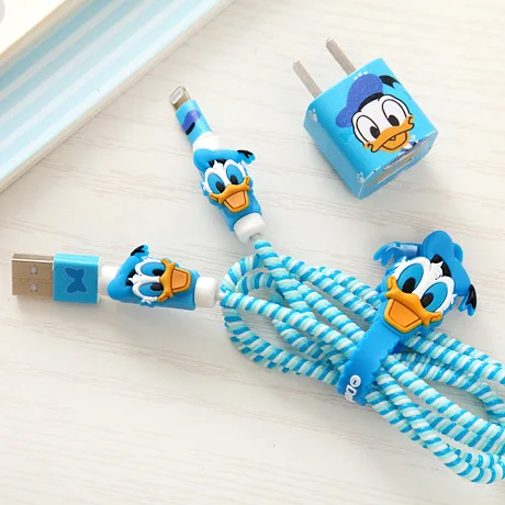 Новинка 2019 протектор кабеля USB с мультяшным рисунком набор защитных кабелей для