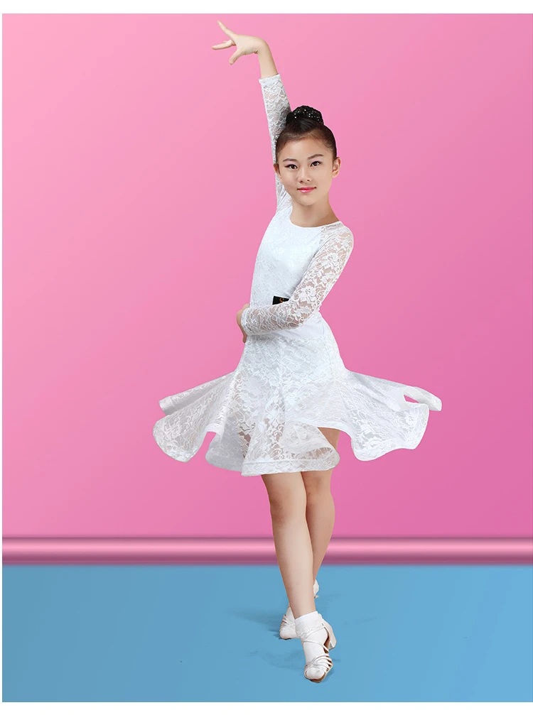 Дети обувь для девочек бальные костюмы латинских танцев платье хорошее качество кружево конкурс положения платья женщин ча Румба