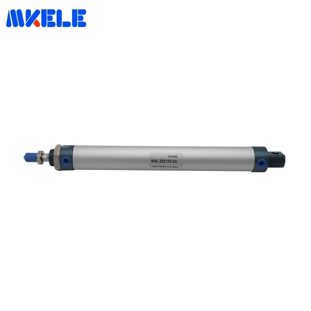 

Aluminum Alloy 175mm Stroke Pneumatic Cylinder Double Acting Type Cylinder 25mm Bore Fishtailing Shape Cylinders MAL25-175-CA
