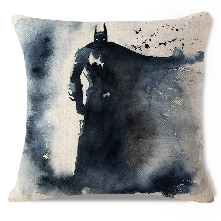 Decorative Throw Pillow Case Watercolor Marvel Superhero Comic Cushion Cover 18" 