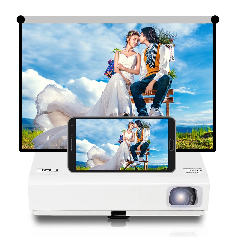 Светодиодный проектор CRE X3001 smart DLP 3 3D с затвором 1080p светодиодный dvd 3000 люмен dlp android