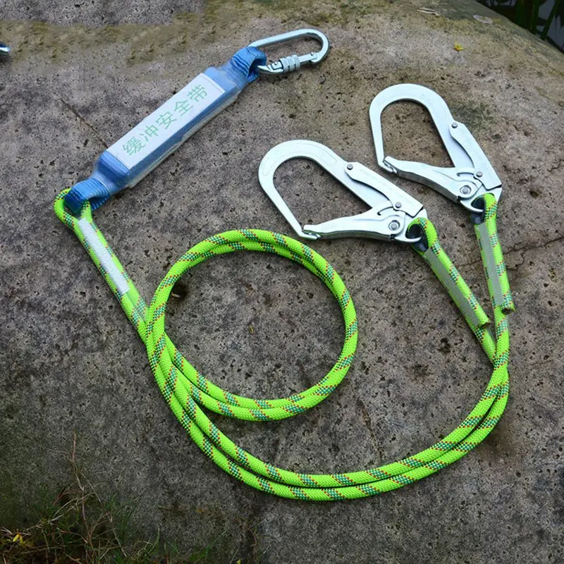 Good Quality Climbing Rope With 2 Hooks Insurance Safety Buffer For Hiking High Altitude Job Outdoors | Спорт и развлечения