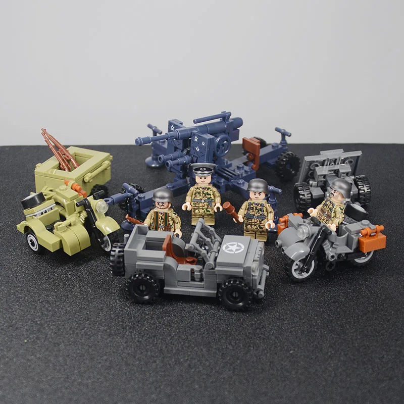 

Military Weapon Guns Building Blocks Brick Series Air-to-air missile Jeep MOC Model Compatible Legoing DIY Toy For Kids