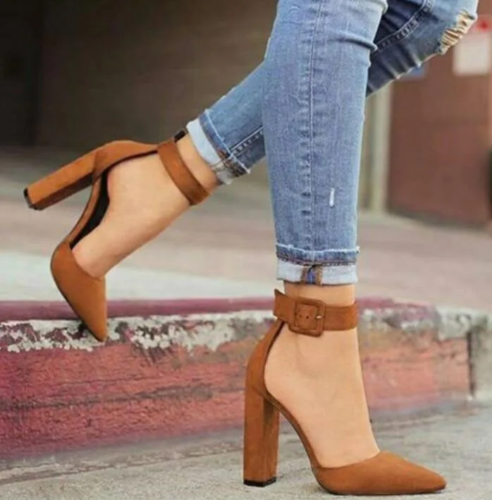Женская обувь Zapatos Mujer Женские туфли-лодочки на не сужающемся книзу высоком