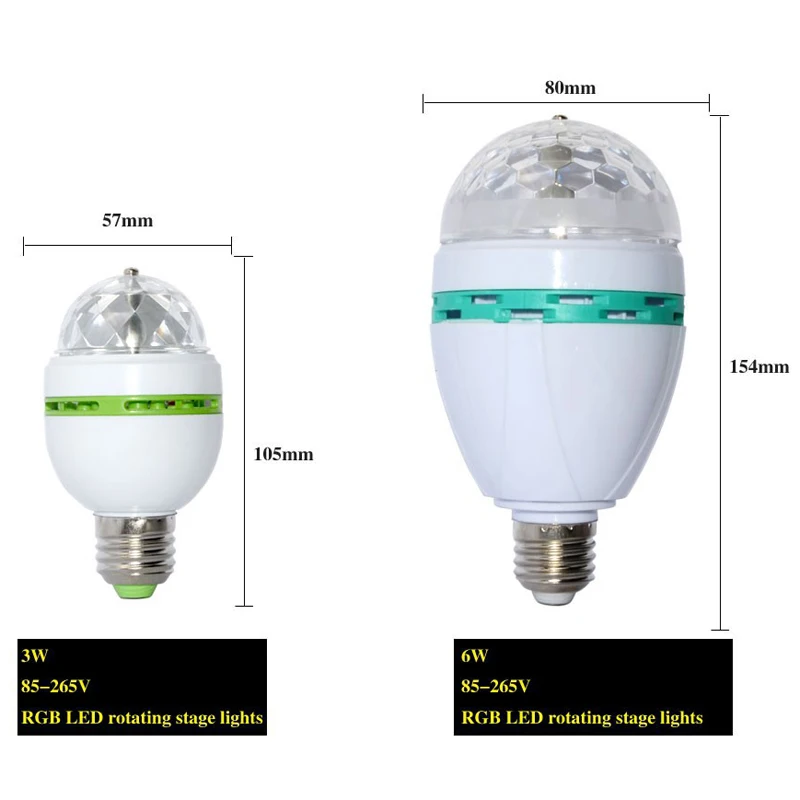 E27 3 Вт 6 Вт красочный Авто вращающийся RGB светодиодный светильник вечерние лампы диско DJ KTV танцевальный светильник s лампы украшения празднование