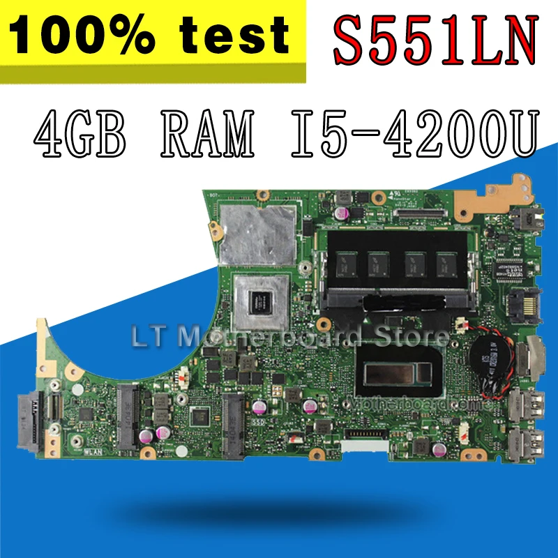 

S551LN Motherboard 4GB RAM i5-4200U For ASUS S551LB S551L S551LA Laptop motherboard S551LN Mainboard S551LN Motherboard test OK