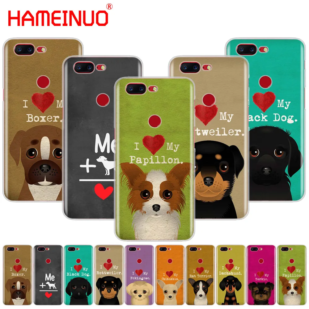 

I Love My Dog Yorkie Papillon boxer cover phone case for Oneplus one plus 5T 5 3 3t 2 X A3000 A5000