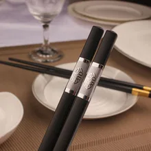 Горячая 27 см стекловолокно сплав Черная палка качество золото серебро китайский стиль многоразовые палочки для еды набор китайские палочки для еды 1 пара