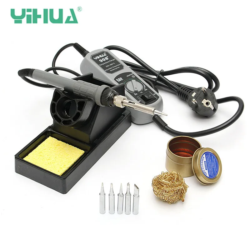 

YIHUA 908+ 220V 60W Electric Iron Soldering Station For Welding Rework Kits Adjustable Portable Solder Stations