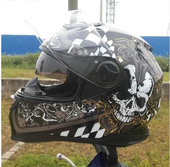 2019 для ARAI черный череп с двумя линзами мужчин шлем бега мотоциклетный жесткая