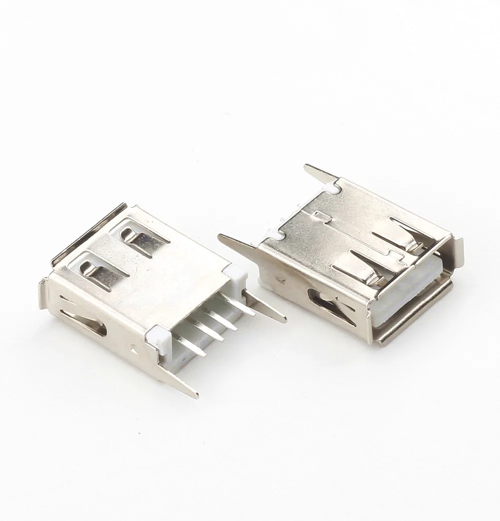 

100 USB Socket AF Female Seat A Mother 180 Degree MM Directly Foot Plate Vertical Volume Computer Interface Connector