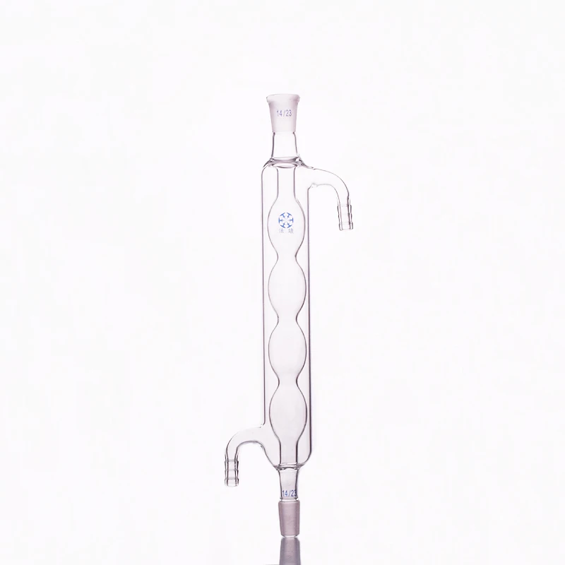 

Allihn condenser 250mm/14*2,Condensation length 250mm,Condenser Allihn with bulbed inner tube,standard ground mouth 14/23