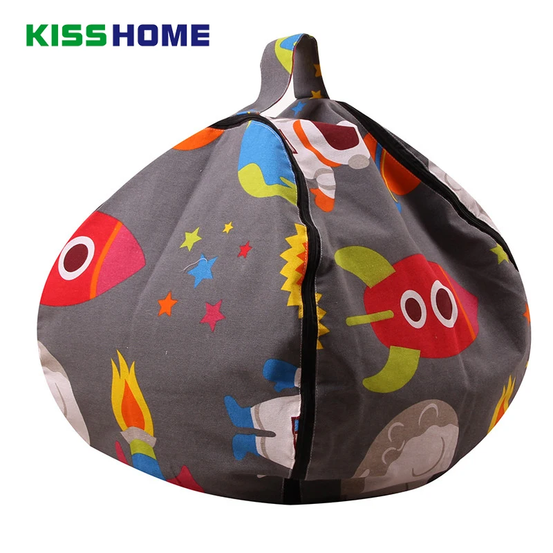 

Creative Modern Storage Stuffed Animal Canvas Storage Bean Bag Chair Portable Kids Large Capicity Clothes Toy Storage Bags