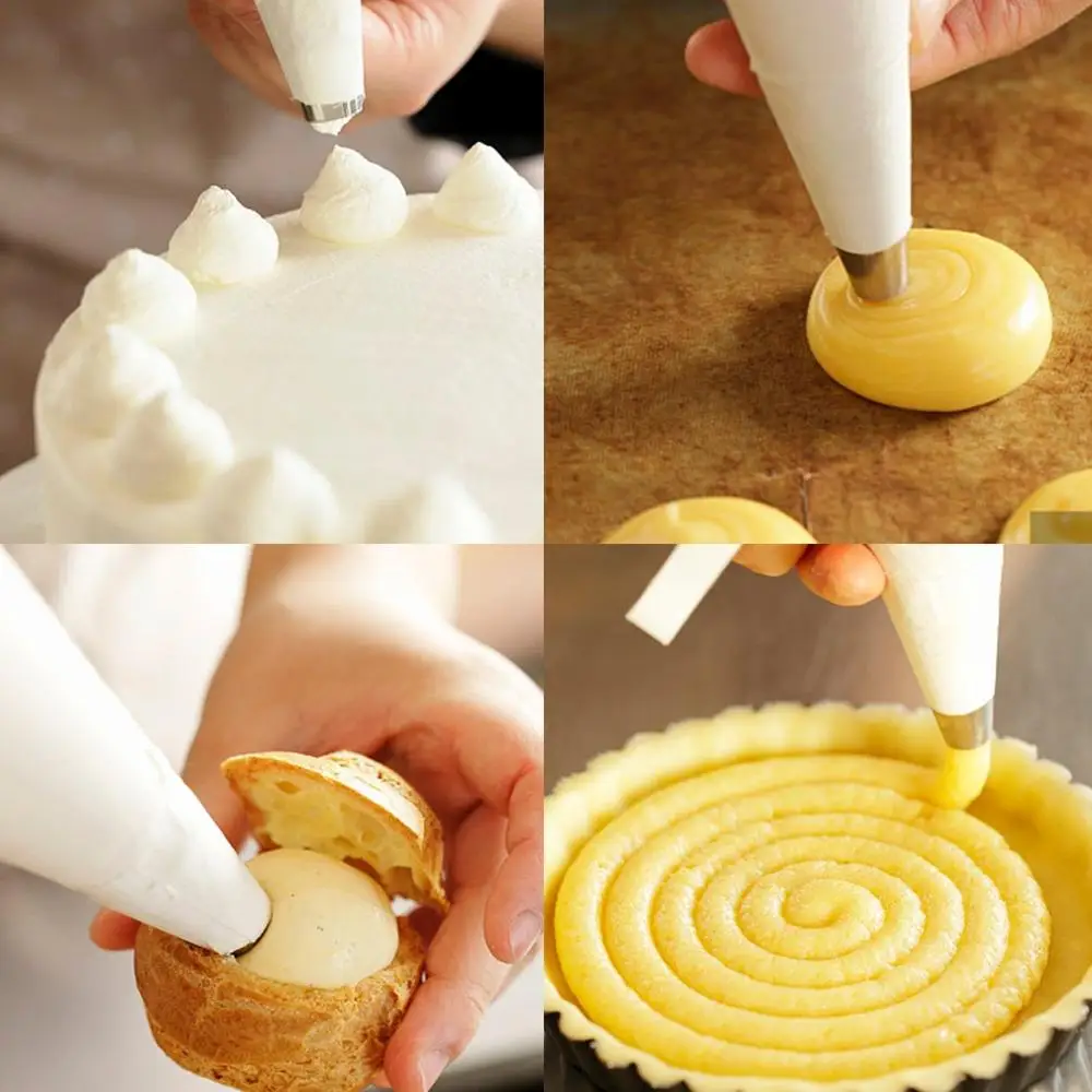 

Reusable 100PCS Disposable Bags Icing Nozzle Fondant Cake Decorating Pastry Tool Home Kitchen Cream Pastry Bag