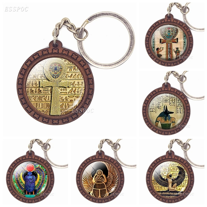 Egyptian Ankh Cross Keychain Vintage Jewelry Ancient Egypt Anubis