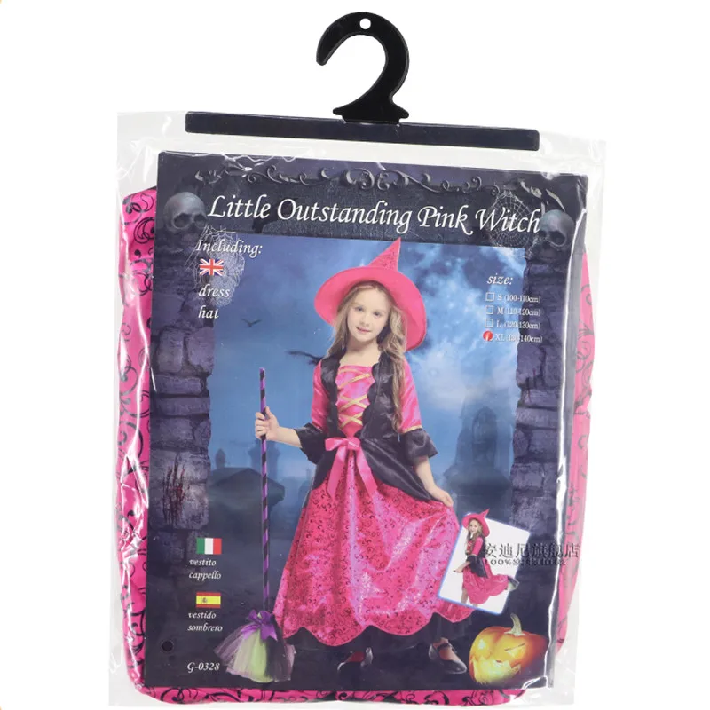 Великолепные костюмы ведьм на Хеллоуин для девочек, Рождественский карнавальный маскарадный костюм, детская одежда для костюмированной вечеринки, Детский костюм принцессы