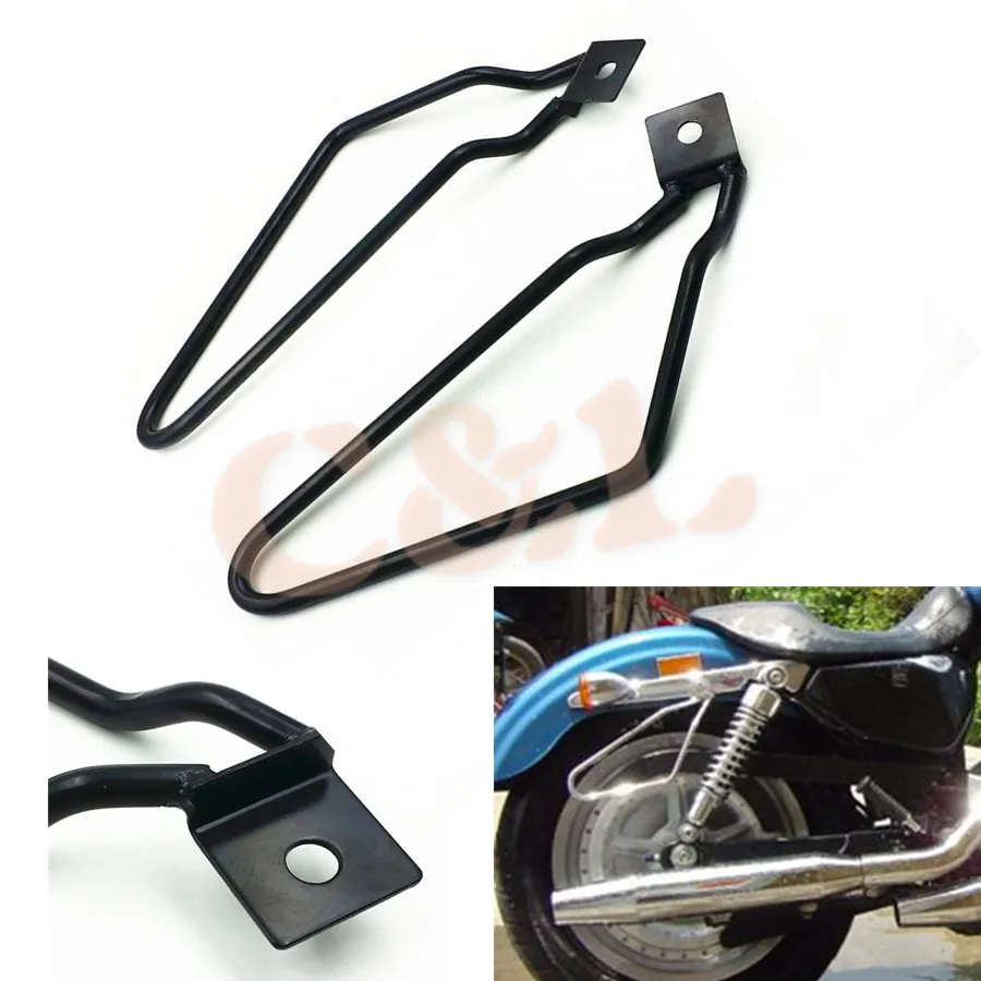 Buy Motorcycle Black Saddle bag Support Bars Mount