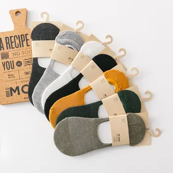

2019 Man Sock Slippers 5 Pair Men Casual No Show Invisible Solid Color Cotton Socks Man High Quality Socks Man