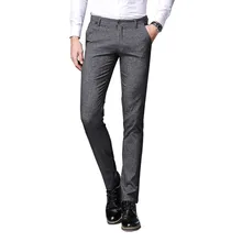 Летние тонкие мужские повседневные брюки Модные Молодежные корейские деловые простой костюм Брюки Плюс Размер повседневные брюки мужские