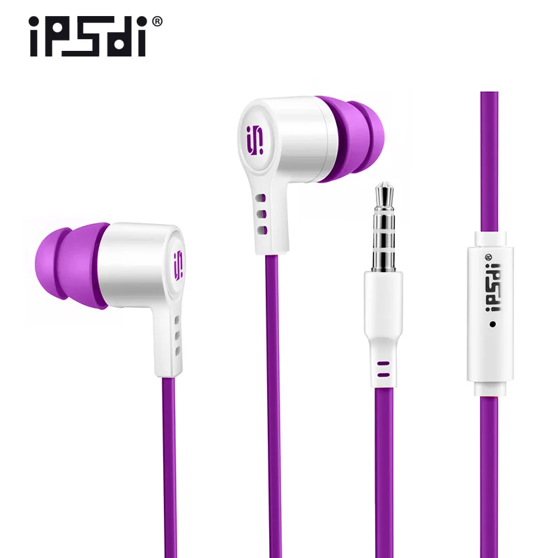 

Ipsdi HF208 3.5mm In-Ear Earphones With Violet Color High Quality Enjoyment Cover Waterproof Sport Experience For Phone Mp3 Mp4