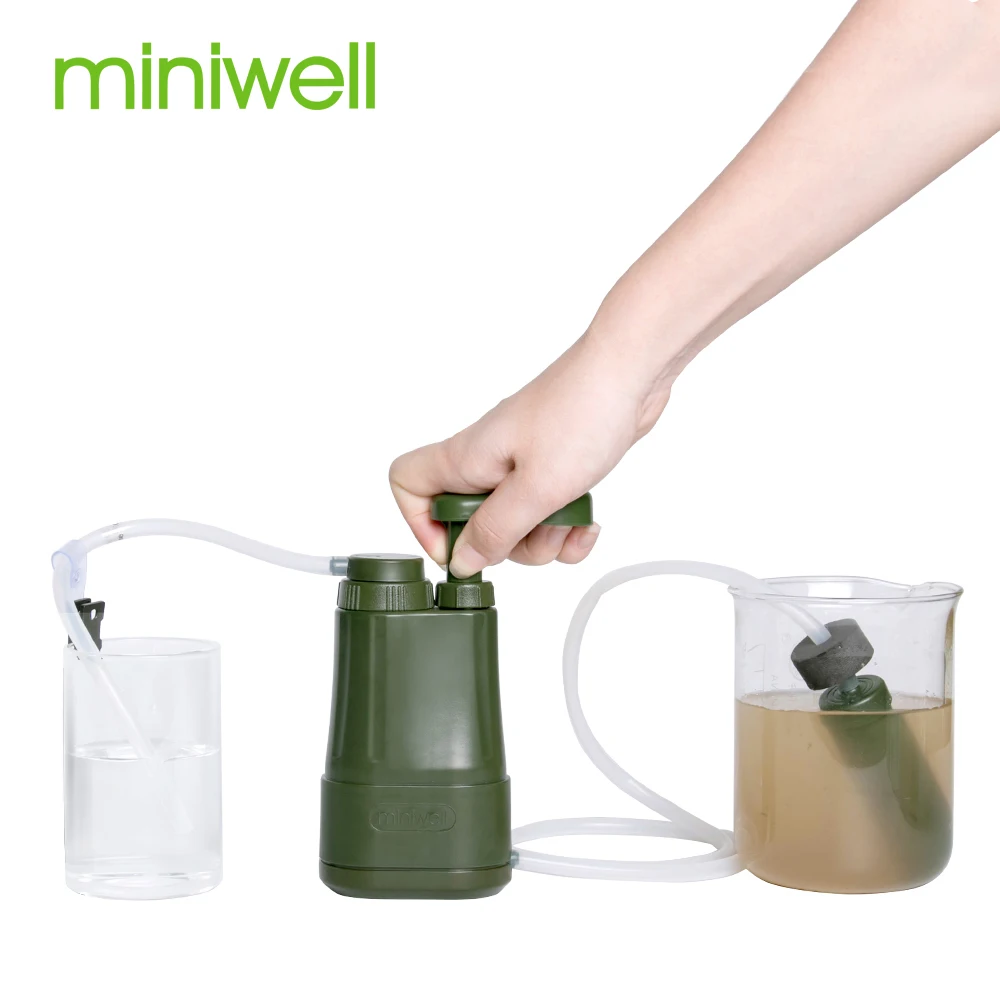  miniwell Outdoor Water Purifier Camping Hiking Emergency Life Survival Portable Purifier Water Filt