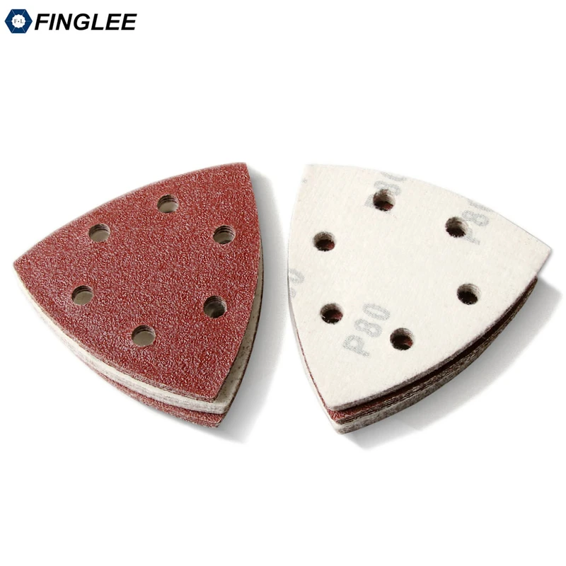 20pcs 90*90mm Aluminium Oxide Sanding paper with 6 holes loop backing Abrasive Tools Sander Disc Grit 40 60 80 100 120 180 240 |