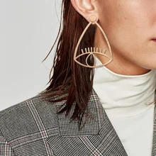 Так крутые Золотые/серебряные/черные Заполненные выдалбливают большой глаз серьги гвоздики для женщин большие эффектные серьги boucles d'oreilles