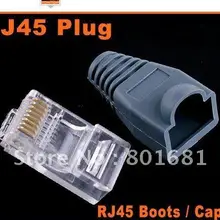 2 шт,, 50 компл/единица RJ45 разъемы модульный Вилки+ Boots/шапки+ номер для отслеживания