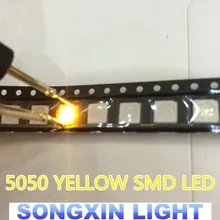 1000 шт./лот xiasongxin светильник SMD 5050 ЖЕЛТЫЙ smd СВЕТОДИОДНЫЙ Diode1.8-2,4 В 585-590nm 5,0*5,0*1,5 мм 0,2 Вт 60MA
