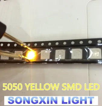 

1000pcs/lot XIASONGXIN LIGHT SMD 5050 yellow smd LED Diode1.8-2.4V Wholesale 585-590nm 5.0*5.0*1.5MM 0.2W 60MA